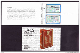 South Africa RSA -1987 - Natal Flood Disaster - The Bible - Booklet - Unused Stamps