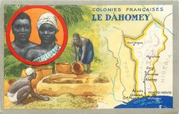 CP DESCRIPTIVE ILLUSTREE PUBLICITAIRE (LION NOIR) - BENIN -  DAHOMEY - VOIR 2 SCANS - Benin