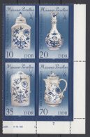 MiNr. 3241 - 3244 Deutschland Deutsche Demokratische Republik, 1989, Meissener Porzellan (III): 250 Jahre Zwiebelmuster - 1981-1990