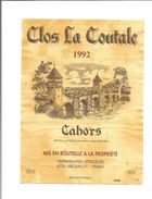 Etiquette De VIN FRANCAIS - CAHORS " Clos De La Coutale 1992 " - Brücken