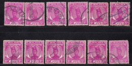 5c X 12 Used 1949 - 1952 , Shades Varities. Trengganu Malaya - Trengganu