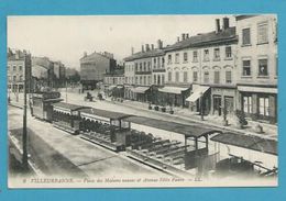 CPA 8 - Place Des Maisons Neuves Et Avenue Félix Faure Chemin De Fer Train VILLEURBANNE  69 - Villeurbanne