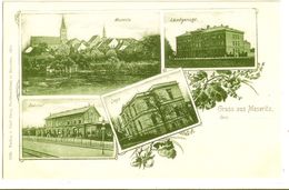 Gruss Aus MESERITZ Carl Haug Buchhandlung 1901 Jugendstil Grünlich Landgericht Gesamt Loge Bahnhof Miedzyrzecz TOP-Erhal - Neumark