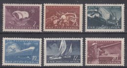 Yugoslavia Republic 1950 Ships (Navy Day) Mi#622-627 Mint Hinged - Unused Stamps