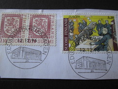 RARE FINLAND 1996 PAIR SUOMI 0.10+3.20 EUROPA 2 CLEAR WMK TRAVEL  STAMP TIMBRE - Brieven En Documenten