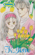 Télécarte Japon / 110-011 - MANGA - RIBON / By KOI IKENO - Couple & Fleur Tulipe Flower - ANIME Japan Phonecard - 9054 - Comics