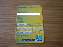 Corsair Avion Plane Passenger Transportation Ticket (from Paris To Athens) - Welt