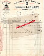 23 - GUERET - FACTURE GUSTAVE LECHAPT -DISTILLERIE DE LA GUERETINE-ROM TORIDO-QUINA MAUPUY- A. GUILLOT SUCCESSEUR- 1924 - Artigianato