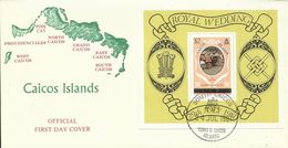 Caicos Islands 1981 Royal Wedding Souvenir Sheet FDC - Oceania (Other)