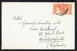 George VI Coronation 20 C SG 129 On Letter To UK - Kenya, Uganda & Tanganyika