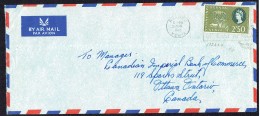 1963 Air Letter From Nakuru, Kenya  To Canada Qn Eliz II, 2/50 Candelabra Tree - Kenya, Uganda & Tanganyika