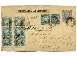 ARGENTINA. 1891. BUENOS AIRES A BÉLGICA. Faja De Prensa De 4 Ctvos. Con Franqueo Adicional De 1/4 Ctvo. Verde (8), Al Do - Altri & Non Classificati