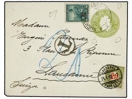 ARGENTINA. 1902. Entero Postal De 5 Ctvos. Verde Amarillo (en El Interior Fragata ´Sarmiento´) Con Franqueo Adicional De - Altri & Non Classificati