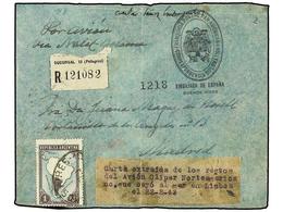 ARGENTINA. 1943 (Febrero). BUENOS AIRES  A MADRID. Carta Enviada Desde La Embajada Española Recuperada De Un Accidente A - Altri & Non Classificati