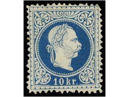 * AUSTRIA. Mi.38IIE. 1867. 10 Kr. Blue, Perf. 13. FINE. Michel.350€. - Otros & Sin Clasificación