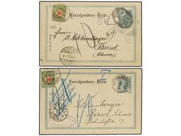 AUSTRIA. 1900-03. 4 Postal Stationary With Swiss Postage Due Stamps. - Other & Unclassified