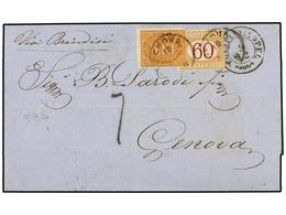 LEVANTE: CORREO AUSTRIACO. 1870 (Dec 9). Cover From CONSTANTINOPLE To GENOVA Endorsed ´via Brindisi´ Sent Unpaid And Str - Other & Unclassified