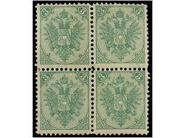 * BOSNIA-HERZEGOVINA. Fe.4II (4). 1895-99. 3 Kr. Yellow Green, Perf. 11 1/2. Block Of Four. Cat. 510€. - Other & Unclassified