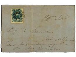 BRASIL. Sc.58. 1872. Envuelta Dirigida A RIO DE JANEIRO. 100 Reis Verde, Mat. Circular De Fantasia, Envuelta Fragil Pero - Otros & Sin Clasificación