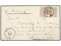 BRASIL. Sc.96 (2). 1889. PELOTAS A BUENOS AIRES. 100 Reis Lila (2). MUY BONITA. - Andere & Zonder Classificatie