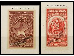 (*) BRASIL. (1930 CA.). REVENUE STAMPS. PROOF OF COLOUR. 2000 Reis And 10.000 Reis Ovpr. WATERLOW AND SONS/SPECIMEN. - Autres & Non Classés