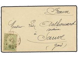 BULGARIA. (1893 CA.). TIRNOVO To FRANCE. 5 St. Green Visit Card Rate. - Andere & Zonder Classificatie