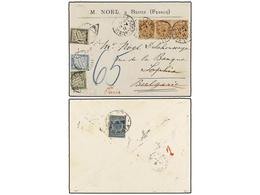 BULGARIA. 1911. Incoming Mail From France Bearing Type Blanc 4 Cents Brown (3) (Yvert 110) Tied By BLOIS Datestamp, Unde - Andere & Zonder Classificatie