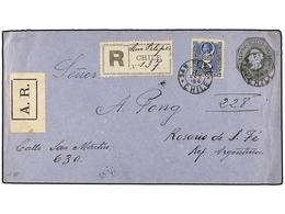 CHILE. Sc.28. 1894. SAN FELIPE A ROSARIO (Argentina). Entero Postal De 20 Ctvos. Verde Con Franqueo Adicional De 5 Ctvos - Other & Unclassified