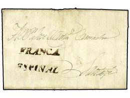 COLOMBIA. 1819 (10 Marzo). ESPINAL A SANTA FEE. Marcas FRANCA Y ESPINAS En Color Negro. Extraordinariamente Rara Y Mas C - Autres & Non Classés