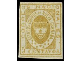 * COLOMBIA. Yv.11. 1861. 5 Ctvos. Amarillo, Color Fresco, Pliegue Vertical. Yvert.475€. - Autres & Non Classés