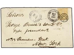 COLOMBIA. Sc.131. 1890. TUMACO A NEW YORK. 10 Ctvos. Naranja, Mat. AGENCIA POSTAL NACIONAL/TUMACO, Al Dorso Llegada. - Autres & Non Classés