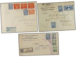 COLOMBIA. 1896-1925. Conjunto De 6 Cartas Certificadas Con Interesantes Franqueos. - Autres & Non Classés