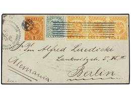 COLOMBIA. 1899. BOGOTA A BERLÍN. 1 Ctvo. (3), 2 Ctvos. Y 5 Ctvos. Magnífico Franqueo, Llegada Al Dorso. - Autres & Non Classés