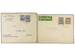 COLOMBIA. 1923-26. SCADTA. COLOMBIA A ESPAÑA. 4 Cartas Circuladas Con Sellos De 3 Cts., 4 Cts. Y 10 Ctvos. Y Sello De 30 - Other & Unclassified