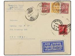 COLOMBIA. 1931. CALI A NEW YORK. Circulado Por Correo Aéreo. 5 Cts. Rosa, 5 Cts. Naranja Y 20 Cts. Rosa, Vía Panama Con - Autres & Non Classés