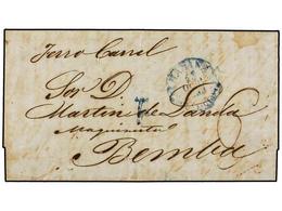 CUBA. 1850. HABANA A BEMBA. Manuscrito ´Ferro-carril´ Al Dorso Fechador De Llegada De BEMBA/ISLA DE CUBA. RARA. - Otros & Sin Clasificación