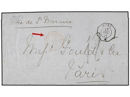 CUBA. 1871. STGO. DE CUBA A PARÍS. Fechador Octogonal De La Agencia Consular Francesa CUBA/* Y Octogonal SANTIAGO DE CUB - Other & Unclassified