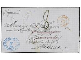 CUBA. 1871. HABANA A FRANCIA. Carta Circulada Con El VAPOR ALEMAN ´GERMANIA´. Fechador De Entrada En Francia OUTRE-MER/L - Other & Unclassified