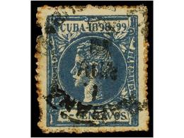 ° COLONIAS ESPAÑOLAS: CUBA. Ed.164F. 6 Ctvos. Azul. FALSO POSTAL. MAGNIFICO. - Otros & Sin Clasificación