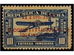 * CUBA. Ed.FN203. 1917. 10 Cent. Azul Tipo II. Muy Raro Con Goma Original (levemente Tonalizada). Cert. ECHENAGUSIA. - Autres & Non Classés