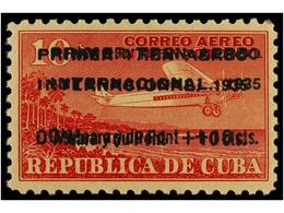 ** CUBA. Ed.276hh. 1935. 10 Cts. Rojo SOBRECARGA DOBLE. MAGNÍFICO. Cat. 400€. - Autres & Non Classés