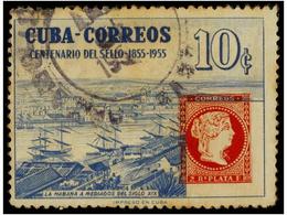 ° CUBA. Ed.612. 1955. 10 Cts. Azul Y Rojo. COLOR ROJO (sello De Antillas) DESPLAZADO. - Autres & Non Classés