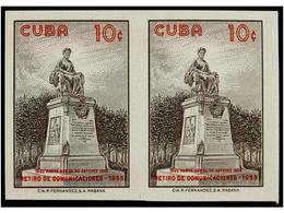 ** CUBA. Ed.816s. 1960. 10 Ctvos. Castaño Y Rojo En Pareja SIN DENTAR. LUJO. - Autres & Non Classés