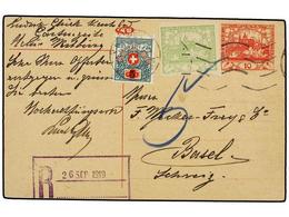 CHECOSLOVAQUIA. 1919. Postal Stationary Card Of 10 Cts. Red Uprated With Yellow Green 5 Cts. Stamp. Taxed On Arrival Wit - Otros & Sin Clasificación