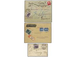 CHECOSLOVAQUIA. 1922-28. Conjunto De 9 Cartas O Tarjetas Circuladas Desde El Extranjero, Tasadas A La Llegada Con Sellos - Other & Unclassified