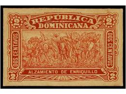 (*) REPUBLICA DOMINICANA. Yv.84. 1899. 2 Cts. Rojo ENSAYO DE COLOR SIN DENTAR, Sobre Papel Carton. - Otros & Sin Clasificación