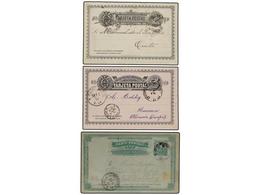 ECUADOR. 1889-90. 3 Enteros Potales De  2 Cts. (2) Y 3 Cts. Circulados. - Autres & Non Classés