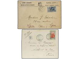 ETIOPIA. 1913-14. 2 Cartas Circuladas A FRANCIA Con Franqueos De 2 Gu. Y 4 Gu. - Andere & Zonder Classificatie