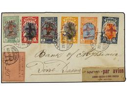 ETIOPIA. 1929 (29-XII). ADDIS To DIRE DAOUA. FIRST FLIGHT. Franked By Type 2 Mixed Colours Overp. With Arrival Cds. On B - Andere & Zonder Classificatie