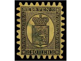 ° FINLANDIA. Mi.7Cy. 1866. 10 P. Black On Salmon. VERY FINE. Michel.500€. - Andere & Zonder Classificatie